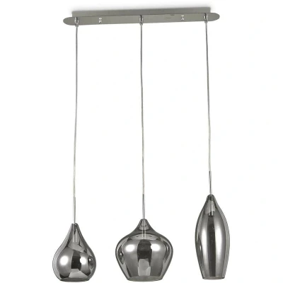 Image of Soft 3 Light Hanging Ceiling Pendant Grey, E14