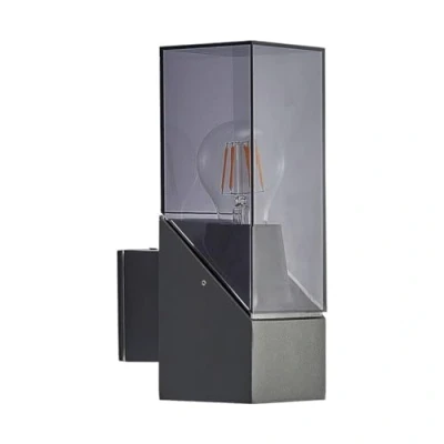 Image of Outdoor Wall Light &#039;Fiola&#039; dimmable (Modern) in Black Made of Aluminium (1 Source, E27) from Lucande lamp for Exterior/Interior Walls, House, Terrace und Balcony