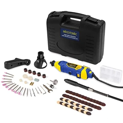 Image of Skotek Corded Rotary Tool 80Pc Accessory Set, 135W Variable Speed 8000 33000RPM, Ideal for DIY Projects, Woodwork, Hobby Craft &amp; Dremel Multi Compatible with Carry Case Included