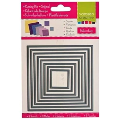 Image of Vaessen Creative Shape cutting dies squares, Steel, Black, 11x11x0.1 cm