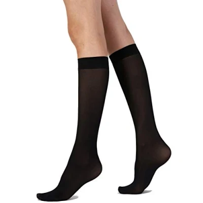 Image of Pretty Polly 40D Silk Finish Knee Highs 2PP Black, One Size