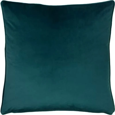 Image of Evans Lichfield Opulence Soft Velvet Piped Feather Filled Cushion Teal One Size