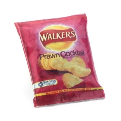 Image of MyTinyWorld 4 x Dolls House Miniature Walkers Prawn Cocktail Crisps