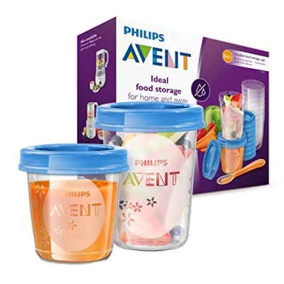 Image of Philips Avent SCF721/20 Baby Food Storage Cups (180/240ml) Pack of 10