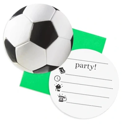 Image of Procos PR86873 Invitations in Shaped Envelope Football Party, 6 Pieces, Multicoloured