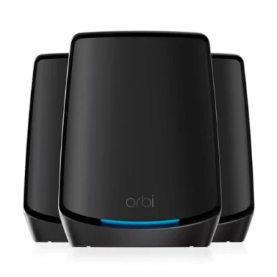 Image of NETGEAR Orbi WiFi 6 Mesh System (RBK863SB), AX6000 Tri Band Router &amp; 2 Satellite Extenders, Coverage up to 8,000 sq. ft 100 Devices, 10 Gig Internet Port, Armor Subscription