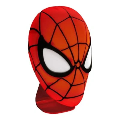 Image of Paladone Spiderman Mask Light Officially Licensed Disney Merchandise, Desk or Wall Mounted Marvel, USB Powered, Gift for Multiverse Fans, Red