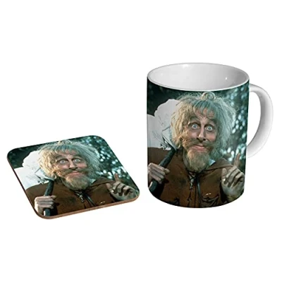 Image of mugmart Catweazle Face Ceramic Coffee Mug + Coaster Gift Set …