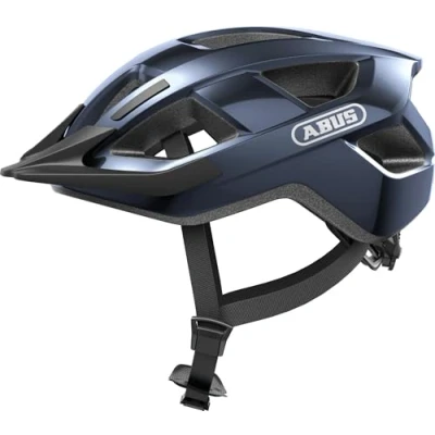 Image of ABUS Aduro 3.0 LED Bike Helmet sporty city in a stylish design for everyday and Tours with Rear Light Men Women Size M, blue