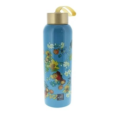 Image of Blueprint Collections Van Gogh Metal Water Bottle Drinks 500ml Capacity Stainless Steel Reusable Travel Drinking