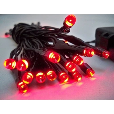 Image of 2 Sets of Best Artificial 30 Red LED Outdoor Battery 8 Multi Function String Lights 3M Length Waterproof with Timer Party Christmas Fairy