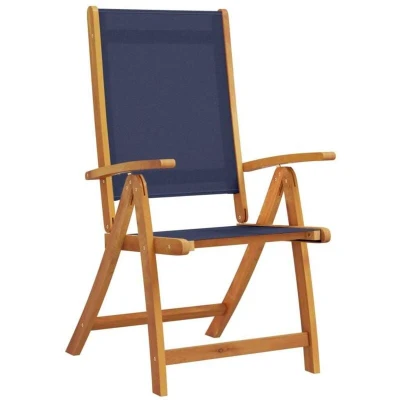 Image of vidaXL Folding Garden Chairs 8 pcs Solid Wood Acacia and Textilene