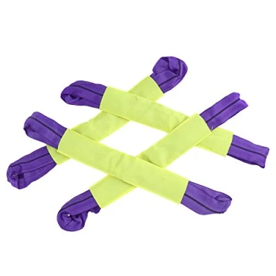 Image of OTOTEC 4x Car Wheel Straps Recovery Alloy Wheels Securing Link Trailer Transporter Yellow/Purple