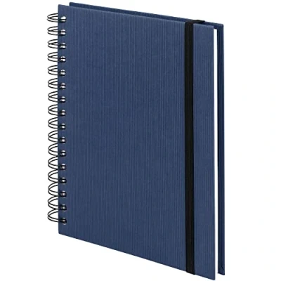 Image of Rössler SOHO A5 Wiro Bound Notebook with Plain Paper/Elasticated Closure Navy Blue