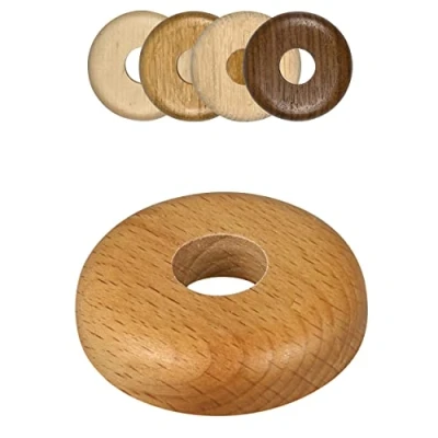 Image of FUX 2 Pieces Wooden Radiator Pipe Cover for 15 22mm Pipes; Heating Floor Collar (15mm, Buche)