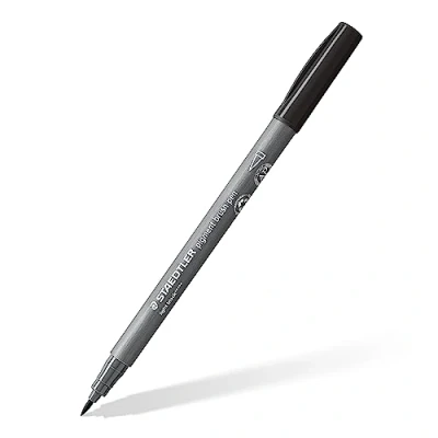 Image of STAEDTLER 371 90 Pigment Arts Brush Pen Light Black (Box of 10)