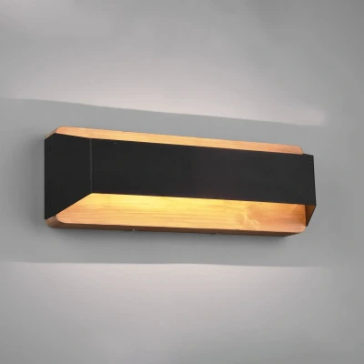 Image of Trio Lighting LED wall light Arino, black, width 35.2 cm