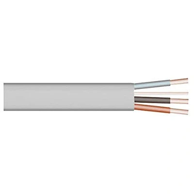 Image of Merriway BH01535 3 Core and Earth Flat Cable, 6243Y 1.5mm Grey, 1 Metre (39 inch)