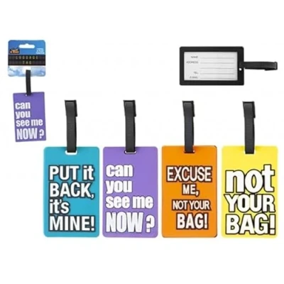 Image of One Slogan Luggage Tag Assorted Travel Bag Suitcase ID Name Card Holder