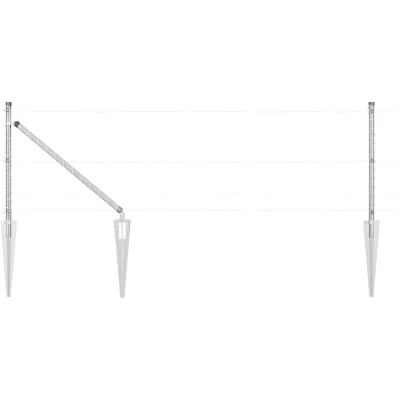 Image of vidaXL Fence Posts with Spike 52 pcs Ø32 mm 80 cm Galvanised Steel