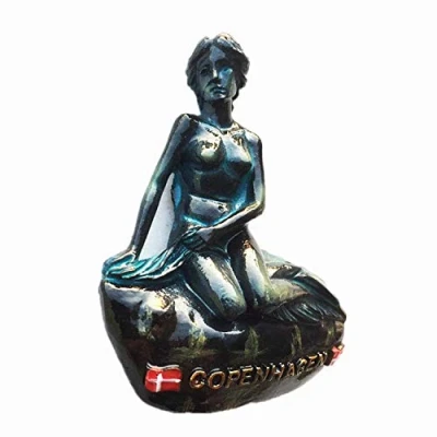 Image of 3D Mermaid of Copenhagen Denmark fridge magnet tourist Souvenir Gift,Home &amp; kitchen decoration sticker refrigerator