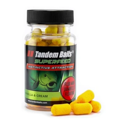 Image of Tandem Baits SuperFeed Fluo Mini Dumbells Floating Coconut &amp; Vanilla Carp Fishing Pop Ups Bait Hookbaits Accessories for Monster Fish 30g