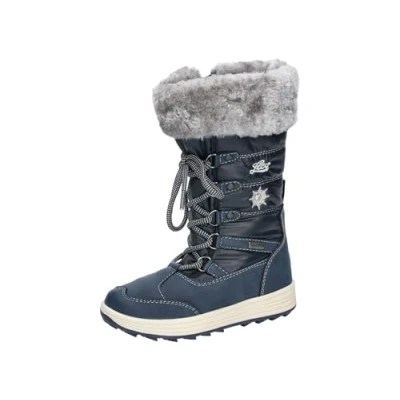 Image of LICO Nellie Laceup boots for kids, Size: 8K, Navy/grey Imitation leather/ textile