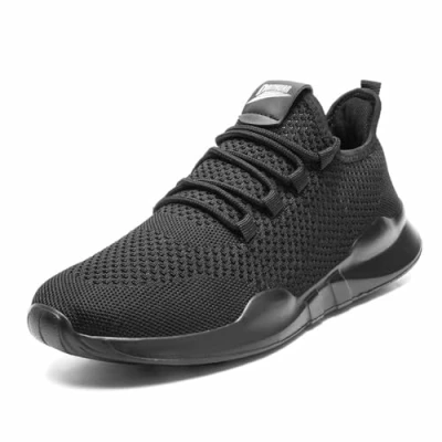 Image of AZSDXS Men Running Trainers Lightweight Walking Shoes Fashion Breathable Jogging Athletic Sneakers Casual Gym Tennis Fitness Sport Outdoor A Black