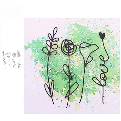Image of Cutting Dies for Card Making, YunTrip 4Pcs Flower Leaf Metal DIY Scrapbooking Album Embossing Photo Craft Paper Cards Decorative