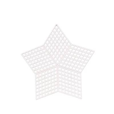 Image of Vaessen Creative Plastic Canvas, Star Shaped, 7 Count, Flexible Mesh Sheets for Crafts, Embroidery and Cross Stitch, 10 Pieces, ø8cm or 3.1&quot;, Transparent