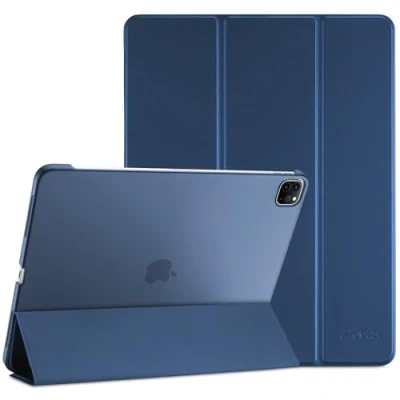 Image of ProCase Smart Case for iPad Air 13 (M2) 2024/iPad Pro 12.9 2022/2021/2020/2018, Slim Stand Hard Back Shell Cover 13(M2)/iPad 6th Gen/5th Gen/4th Gen/3rd Gen Darkblue