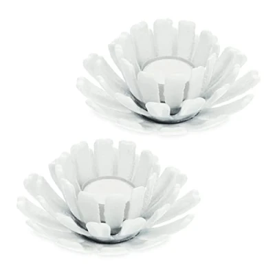 Image of Relaxdays Tealight Holder, 100% cast iron, White, 6 x 13.5 cm