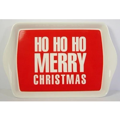 Image of The Leonardo Collection Ho Merry Christmas, Red Xmas Small Tray, Great Present idea, 21x14cm