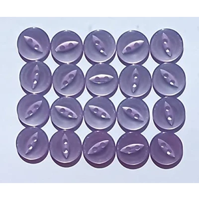 Image of HolmeCraft Pack of 20 Lilac fisheye Baby Buttons 14mm