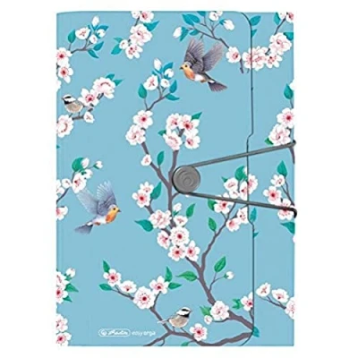 Image of Herlitz Ladylike Birds Expanding File 12 Compartments with Elastic Band and Business Card Compartment, 1 Piece