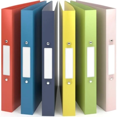 Image of ACROPAQ 6 x Ring Binder A4 Flexible Folder Files for 200 Pages, Binders with 2 Rings, Summer, Nature Colour Collection Binder, folders