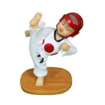 Image of Playwell Taekwondo HQ Martial Arts High Kick Figure Red