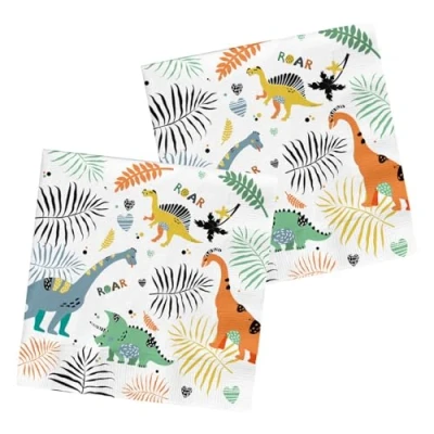 Image of Folat 68350 Serviettes Dino Roars 33 x cm Pack of 20 Multi Coloured