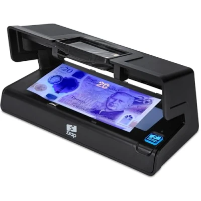 Image of ZZap D30i Counterfeit Banknote Detector LED Ultraviolet Light, Magnetic, Watermark &amp; Microprint Detection, Inbuilt Magnifying Glass, Battery Or Mains Powered Money Checker Machine