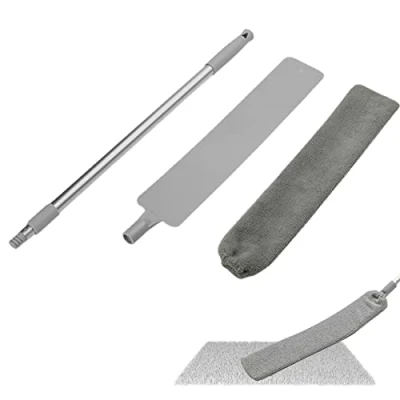 Image of Fulenyi Slim Dusting Tool,Under Appliance Duster with Long Handle Microfiber Hand Removable Cleaning Brush for Home Kitchen
