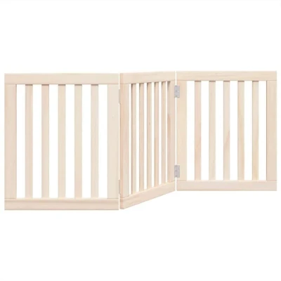 Image of vidaXL Dog Gate Foldable 3 Panels 150 cm Poplar Wood