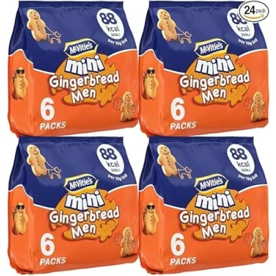 Image of McVitie&#039;s Mini Gingerbread Men Biscuits Multipack, 6x19g (4 pack) By NAEM