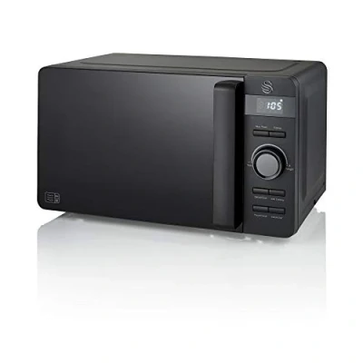 Image of Swan Stealth 20L Microwave, Matte Black, 800W, MAFF E, Various Power Levels, 60 Minute Timer and Digital Display, SM22037BLKN