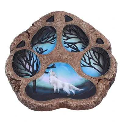 Image of Nemesis Now Tracks of the Wild Incense Burner 15.5cm, Resin, Wolf Paw Stick Holder, Home Décor, Cast in Finest Expertly Hand Painted