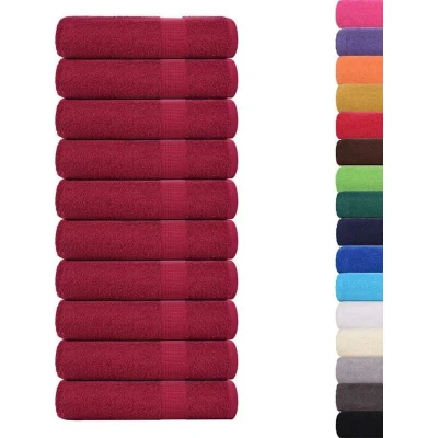 Image of vidaXL Shower Towels 10 pcs Bordeaux 70x140 cm 360 gsm 100% Cotton