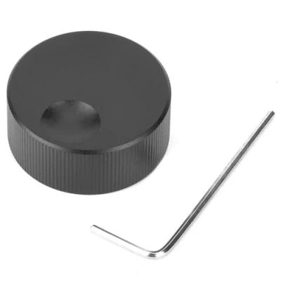 Image of Black Aluminum Rotary Electronic Control for 6mm Diameter Shaft Potentiometer,Black Frosted Volume Knob Potentiometer,32x13mm