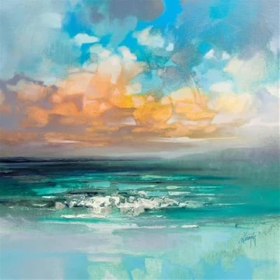 Image of Scott Naismith WDC101321 40 x cm Hebride Waters Canvas Print, Multi Colour, 3.8
