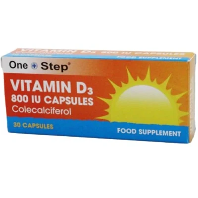 Image of One Step Vitamin D3 800IU Colecalciferol Capsules 30