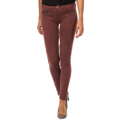 Image of Met Womens Elastic pants style legging with belt loops 10DBF0752 woman Brown Cotton Size 24 (Waist)
