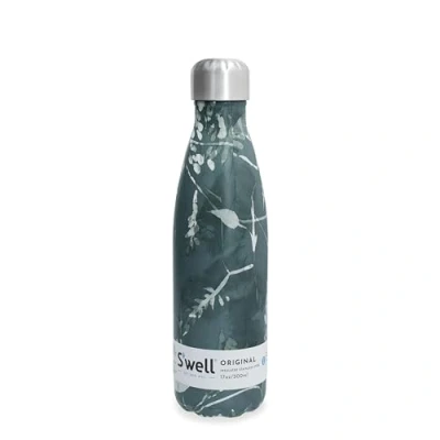 Image of S&#039;well Stainless Steel Water Bottle 17 Ounces Green Foliage Triple Layered Vacuum Insulated Containers Keeps Drinks Cold for 36 Hours and Hot 18 Perfect On The Go